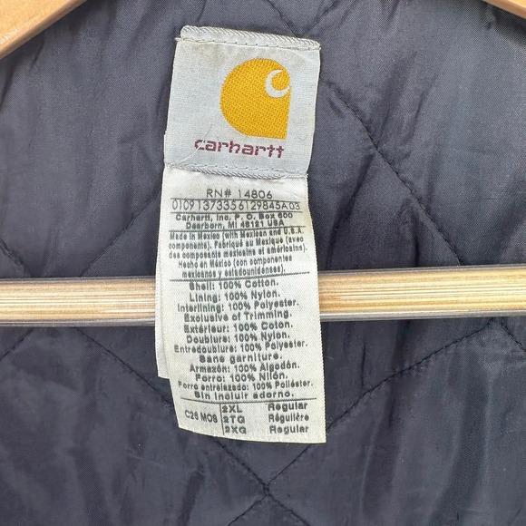 Y2K Carhartt Arctic Jacket Quilt Lined Corduroy C26 MOS Moss Green 2XL Heavy - Picture 5 of 11